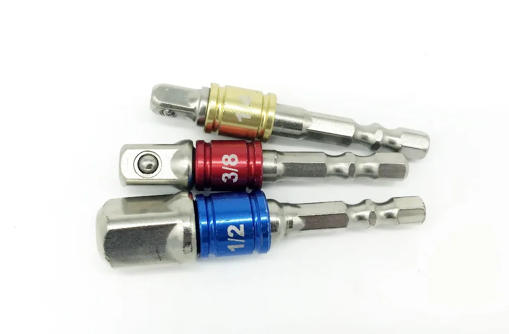 3 шт./компл. набор адаптеров головок с шестигранным хвостовиком 1/4 &quot3/8&quot 1/2