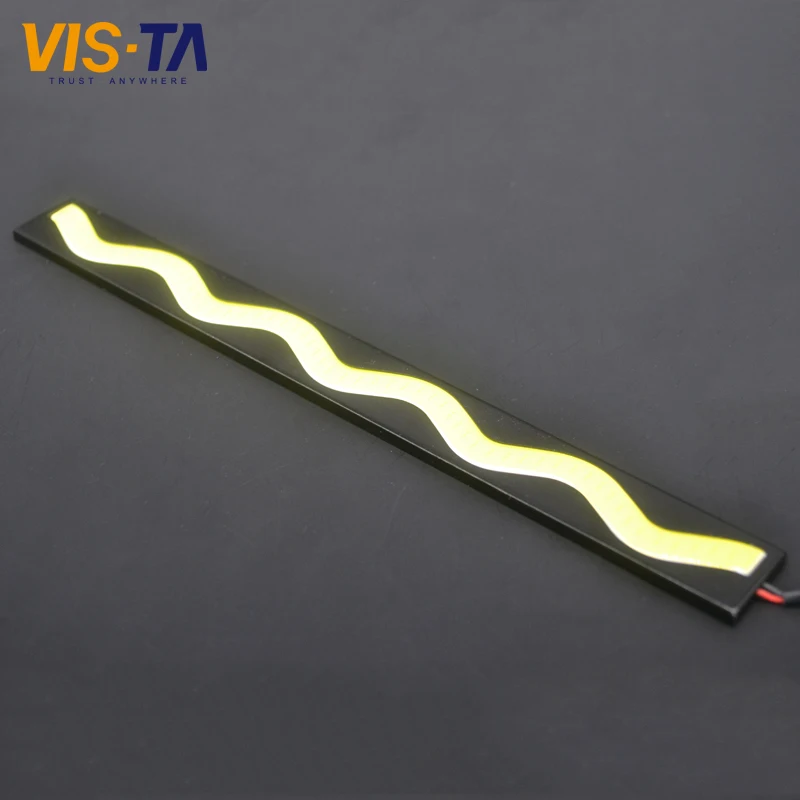 2016 New 2pcs/lot DC 12V Waves Ripple Shapes COB LED Car DRL Fog Strip Daytime Running Driving Lights Super Bright for BMW/Audi |
