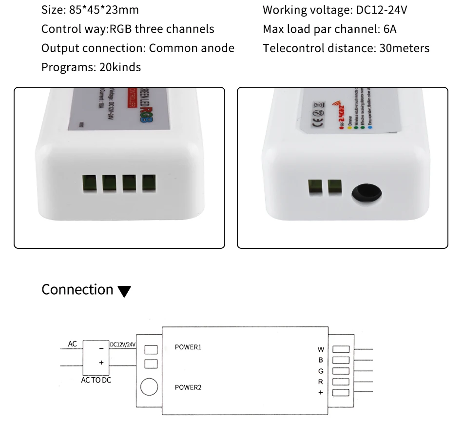 Сенсорный экран светодиодный RF 2,4G RGB RGBW Пульт управления светодиодная лента Беспроводной RF пульт дистанционного управления с дистанционным настенным держателем для светодиодной ленты 5050