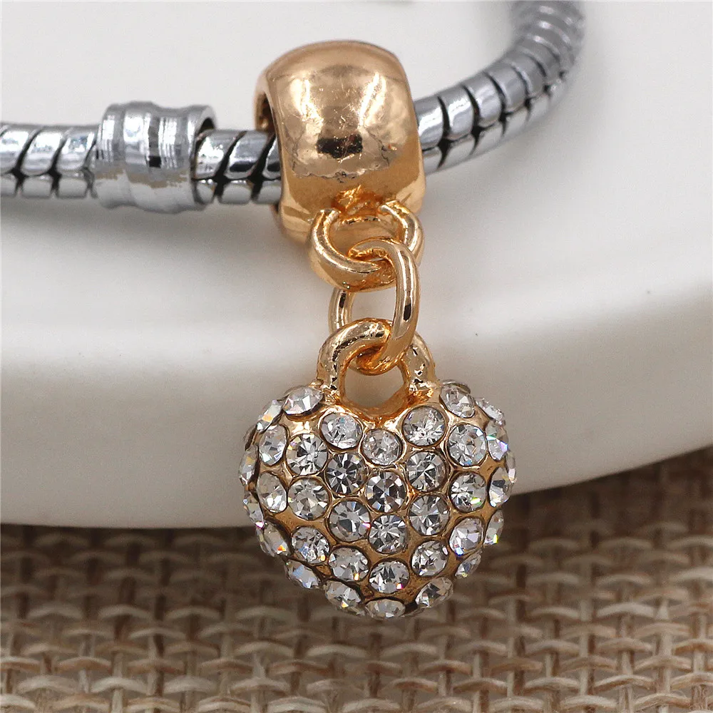 Сердце ШАП Подвеска Шарм полный горный хрусталь Бусины Fit Pandora женские Diy браслеты ювелирные изделия