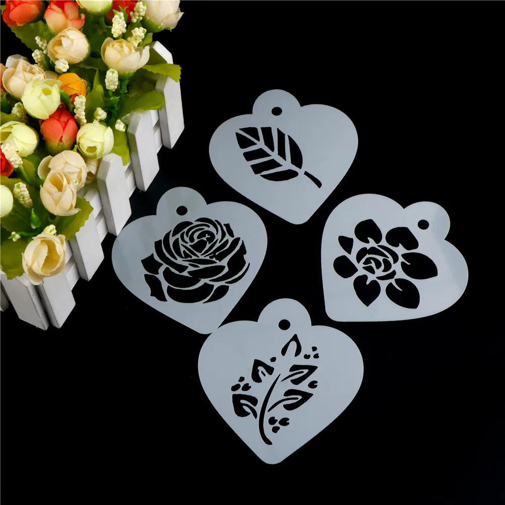 4 шт лепесток цветка розы трафарет торта Свадебные украшения Кофе кекс печенья