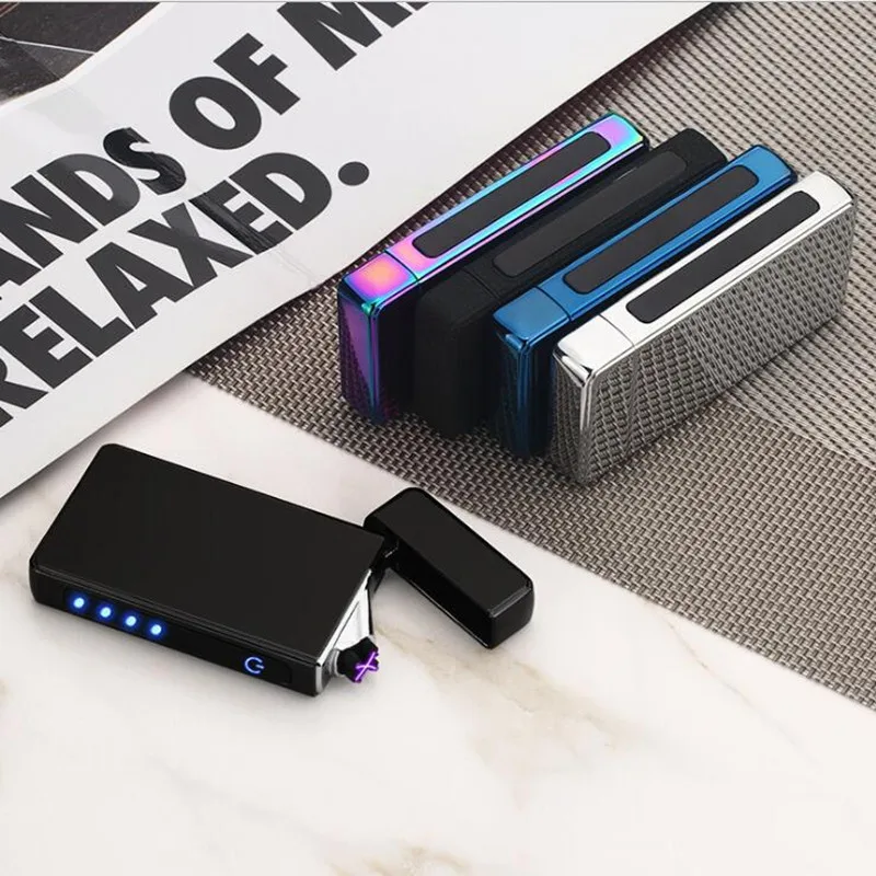 USB зарядка сенсорный переключатель прикуривателя плазменный импульсный двойной дуги ветрозащитная беспламенная Электронная зажигалка сигары Зажигалки для трубки