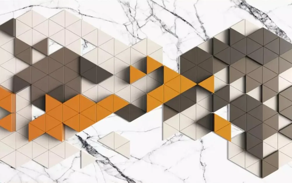 3D Трехмерная Скандинавская простая треугольная мозаика для спальни гостиной