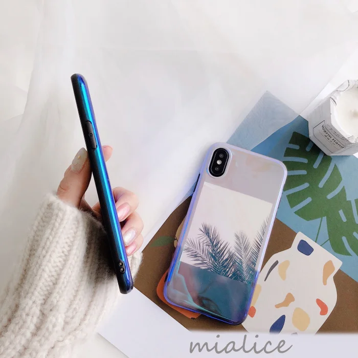 Blu ray Лето Коко море пляж телефонные чехлы для iphone X 7 плюс 8 блестящие мягкие