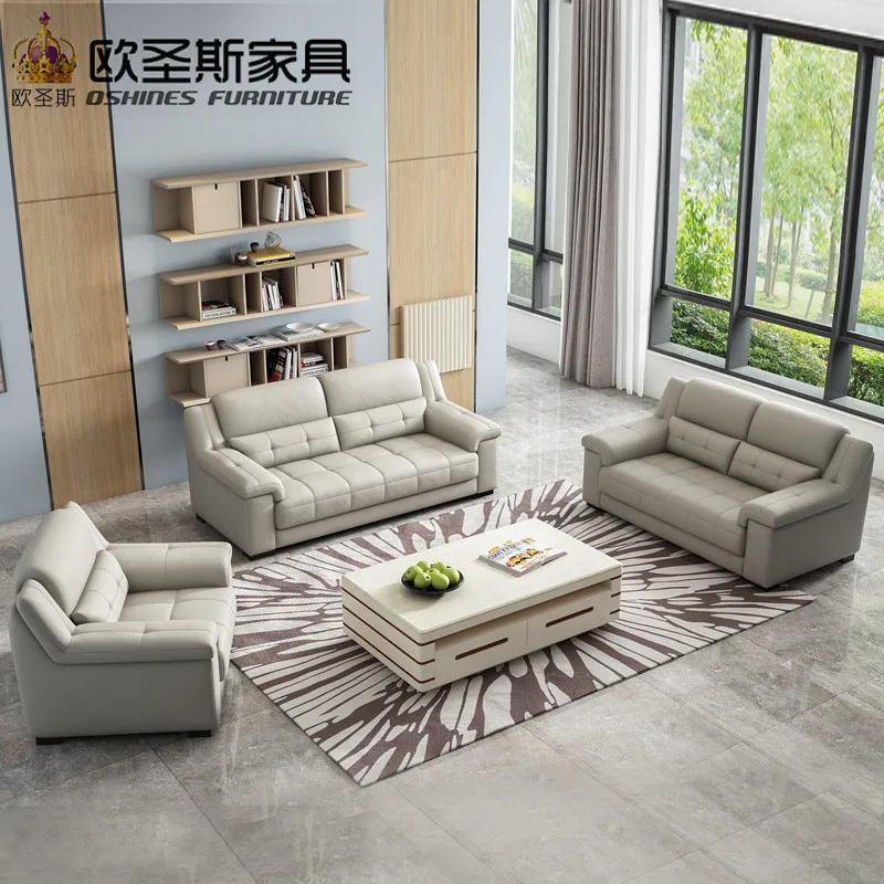 2019 New Arival Pure Color Decoration Modern Style Recliner 1+2+3 Seats Combination Living Room Genuine Leather Sofa OCS-K009A | Мебель