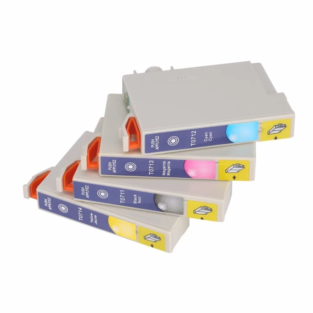 Оригинальные чернильные картриджи T0715 для Epson T0711 T0712 T0713 T0714 4 вида цветов Простота