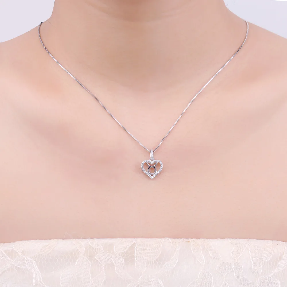 JewelryPalace Zodiac Constellation Taurus Heart Love 0.2ct Cubic Zirconia Pendant Necklace 925 Sterling Silver Without A Chain | Украшения