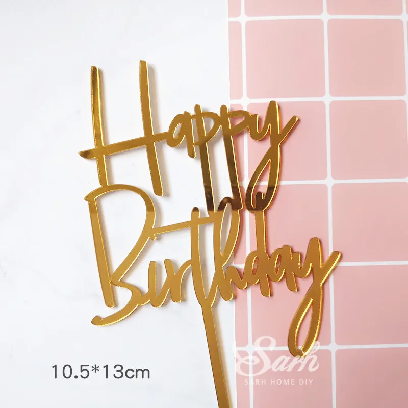 Золотой черный розовый шар торт с надписью Happy Birthday вечерние украшения десерт