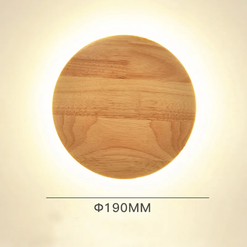 Diameter 19cm BDBQBL современный светодиодный настенный светильник из дерева для Северной Европы настенный светильник ing AC110-240 V индивидуальный прикроватный настенный светильник для спальни - Цвет абажура: Diameter 19cm
