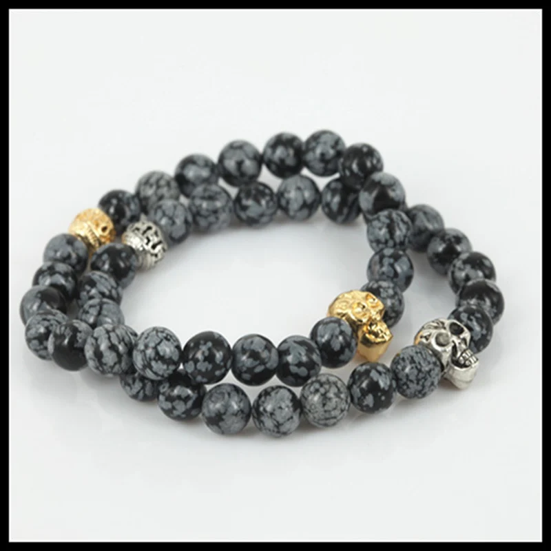 Высокое качество золото/Череп серебряного цвета голова Мужчины Шарм стрейч