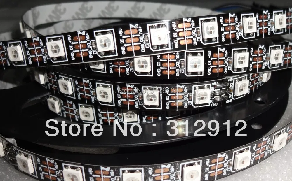 4m DC5V WS2812B BLACK PCB led pixel srip не водонепроницаемый 60 шт. WS2812B/M с пикселями | Лампы и