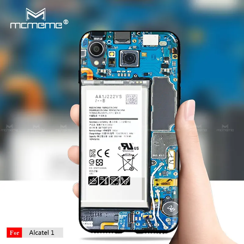 Чехол MCMEME для Alcatel 1 5033D мягкий ТПУ довольно интересный чехол силиконовый черный