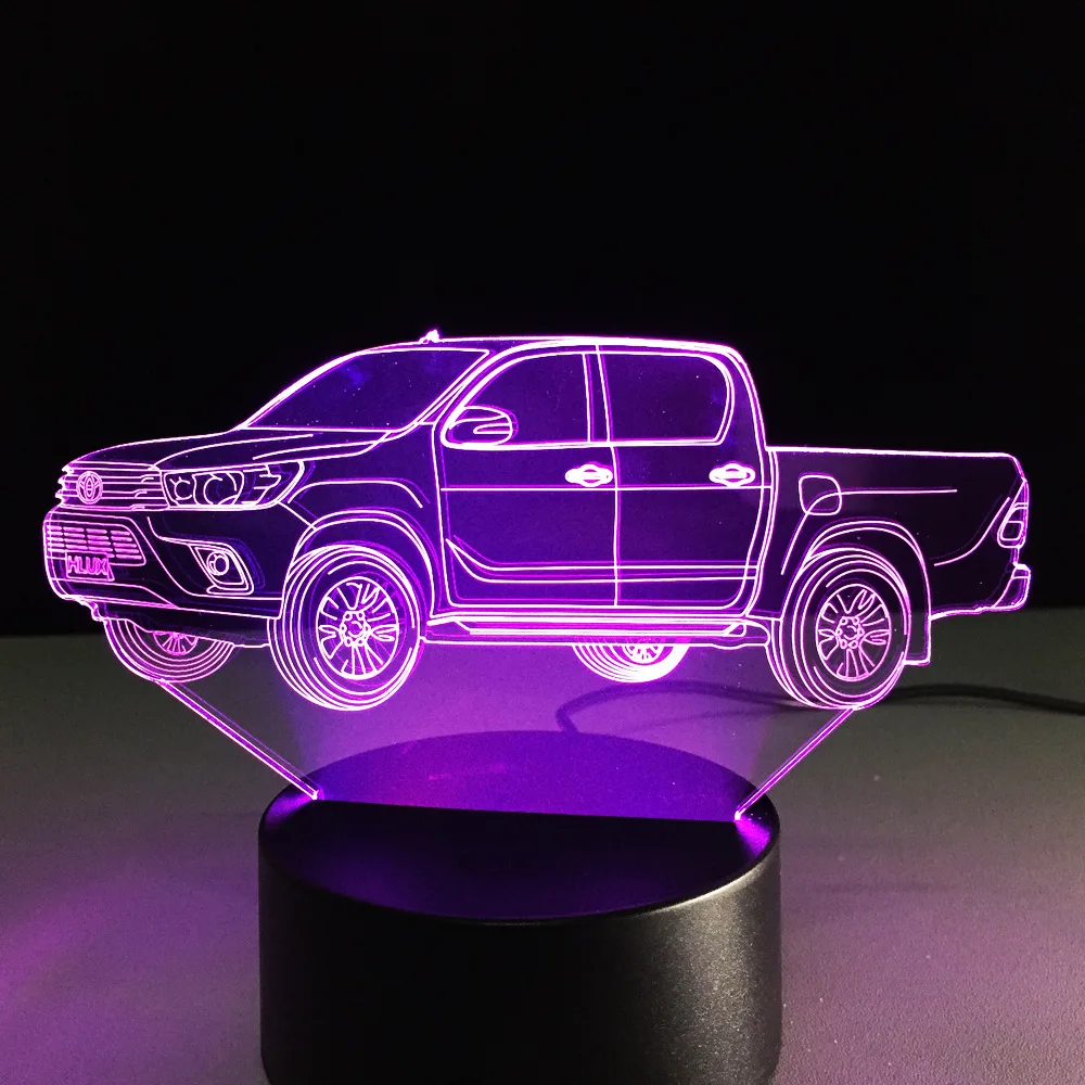 Тракторная модель 3d лампа 7 цветная для захвата автомобиля маленький Ночной