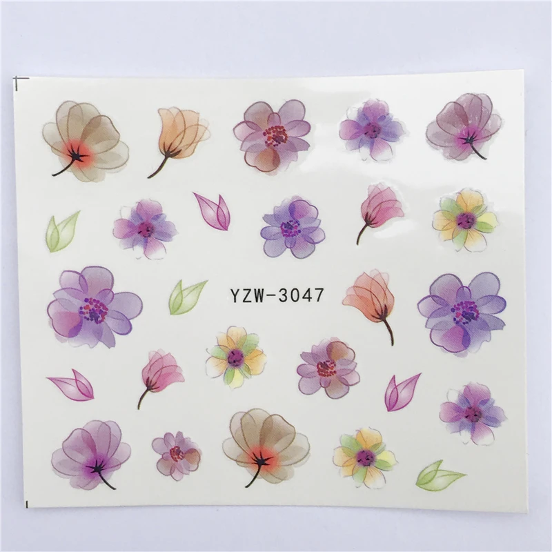 

1 Sheets Lace/Watermelon Designs Nail Art Black Flower Tips Water Transfer Decals Nail Art Tips DIY Accessory