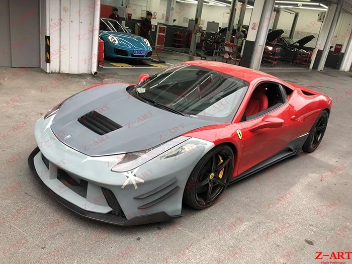 Z ART широкий тюнинг пакет для Феррари 458 Тюнинг Комплект кузова переднего бампера
