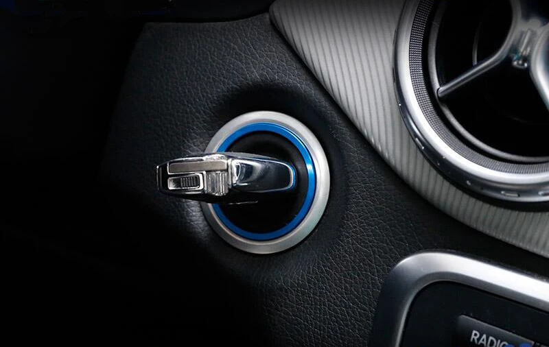 Car styling Ignition Switch cover trim key Ring Hole Circle Stickers for Mercedes Benz C E Class GLA CLA GLC W205 W212 X253 C117 |