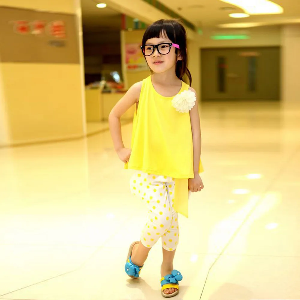 Комплект детской одежды для девочек хлопковый комплект маленьких летний из двух