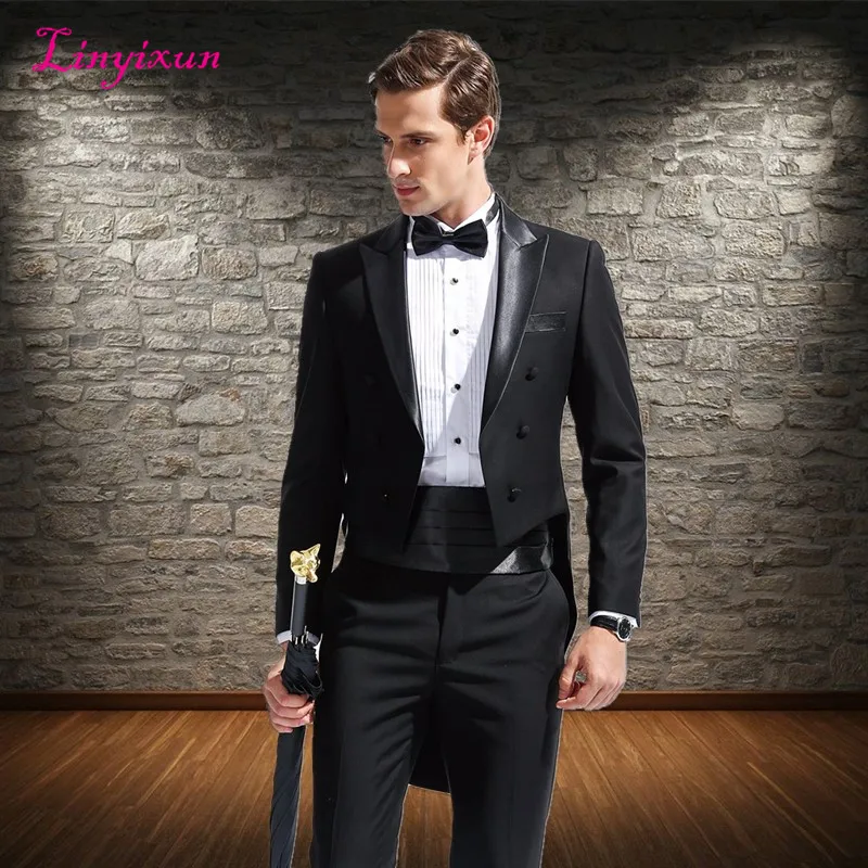 Linyixun 2018 Новое мужское модное торжественное платье смокинг костюм мужской набор