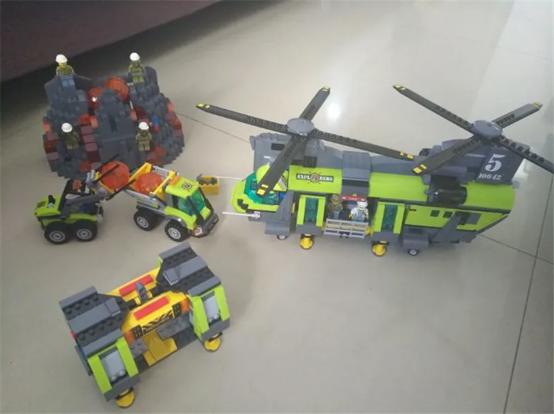 Новинка 1430 шт. серия город вулкан тяжелого подъема вертолет набор совместимые