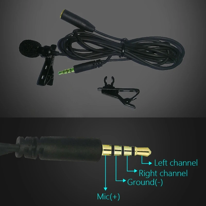

Lavalier Clip-On Lapel Hands-Free Microphone Mic For PC Laptop Tablet Cell Phone
