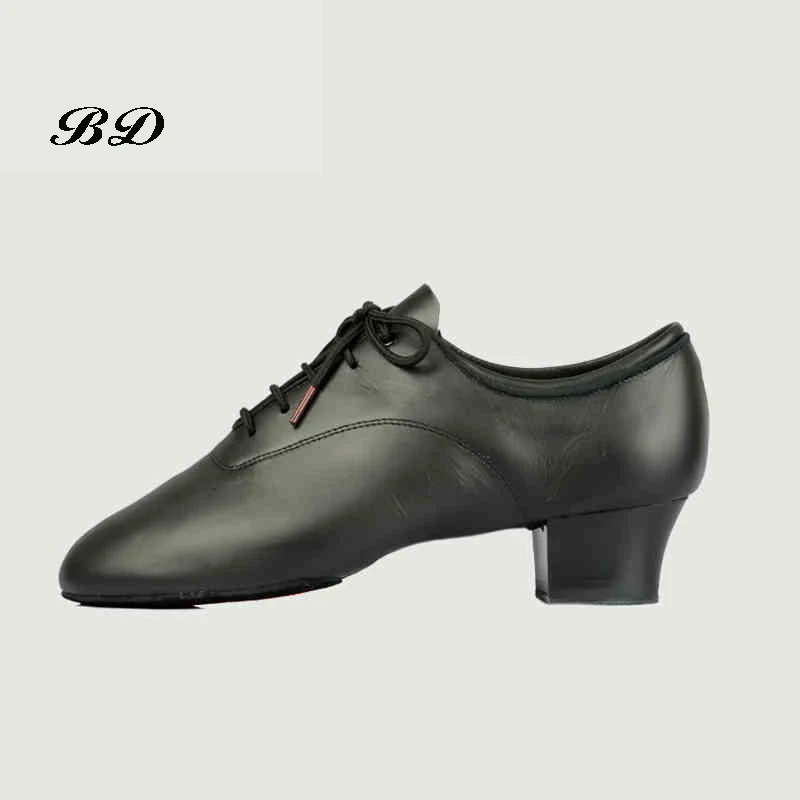 2018 MEN SHOES Profession Latin Dance Ballroom Shoe Modern Soft Cowhide Premium Oxford Cloth Heel 4.5 cm BD 417 Authentic Hot