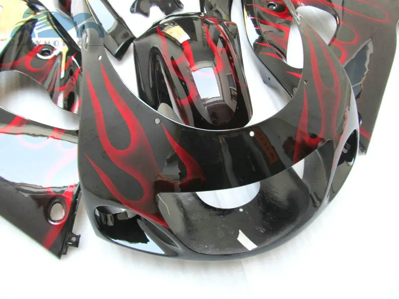 Пользовательские Обтекатели для SUZUKI GSXR 600 GSXR750 1996 1997 2000 SRAD мотоцикл Спорт обтекатель комплект GSXR600 96-00 Красный Пламя кузов