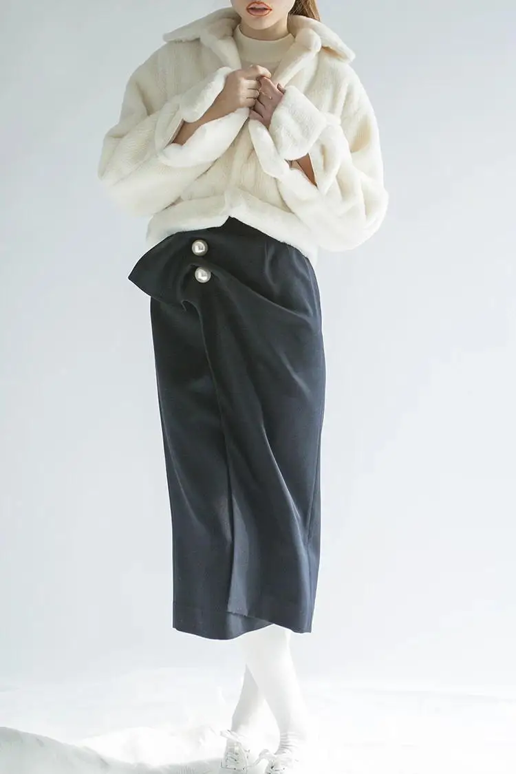 Arlenesain женская модная двухсторонняя меховая короткая шерстяная куртка с мехом. 525