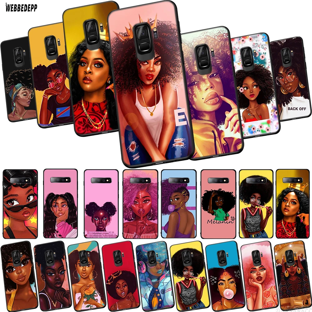 WEBBEDEPP искусство афро девушки черный женский ТПУ чехол для телефона Samsung Galaxy S6 S7 Edge
