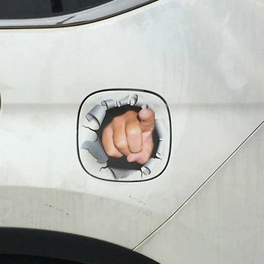 Забавная 3D стереоскопическая наклейка для автомобиля с изображением пальцев
