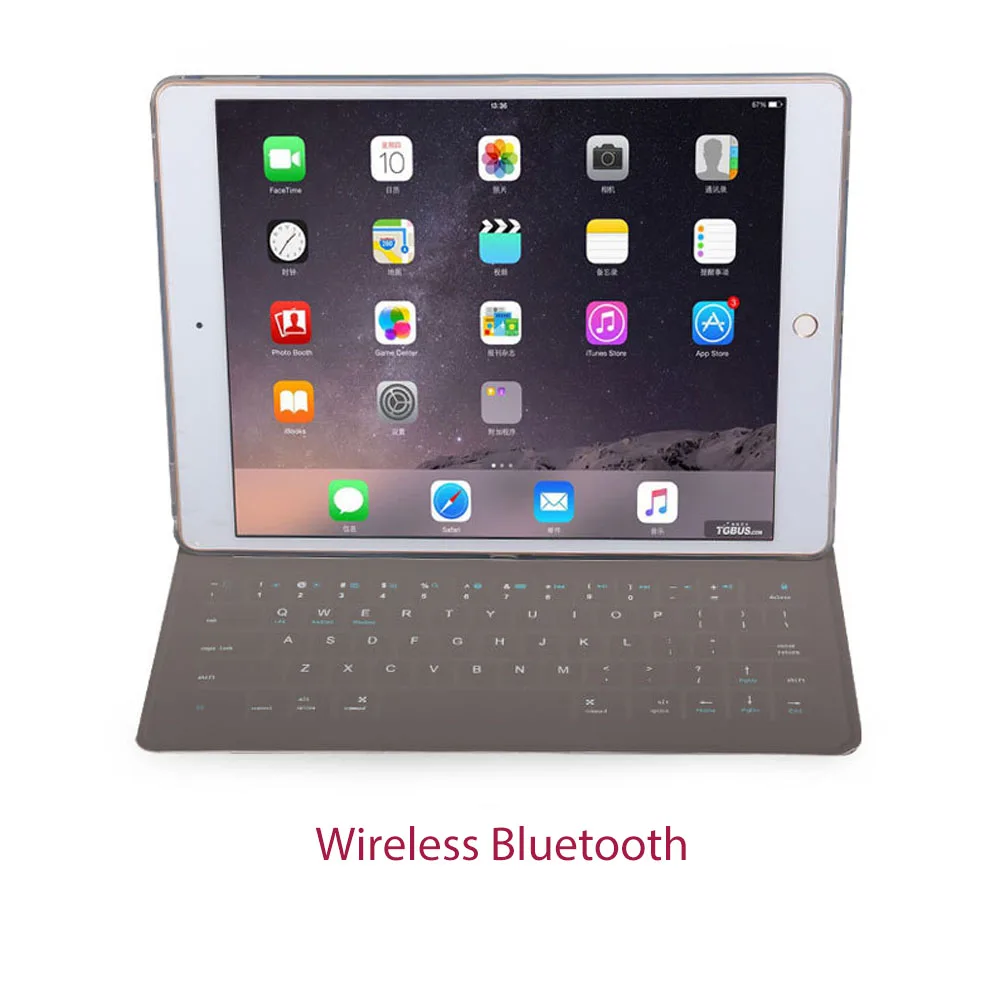 Ультратонкий беспроводной Bluetooth клавиатура из искусственной кожи чехол для iPad Pro 12,9 дюйма 12," планшет с кронштейном защитный