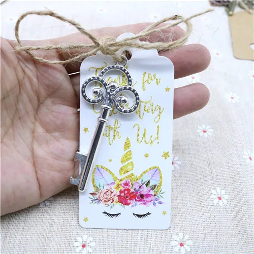 S-gold-flower 50 шт./лот серебро открывашка для пивных пробок в форме ключа DIY Скелет с штопором, Эскорт карта-метка деревенская Свадьба пользу подарочные сувениры - Цвет: S-gold-flower