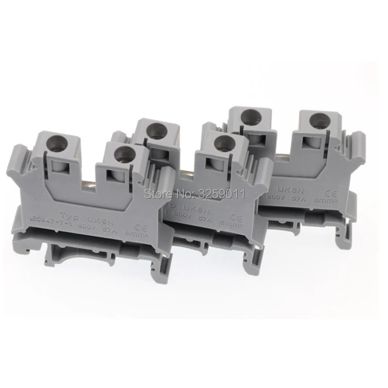 

20PCS UK-6N Mounted Screw Clipping Terminal Block 6.0mm square general purpose terminal connection board