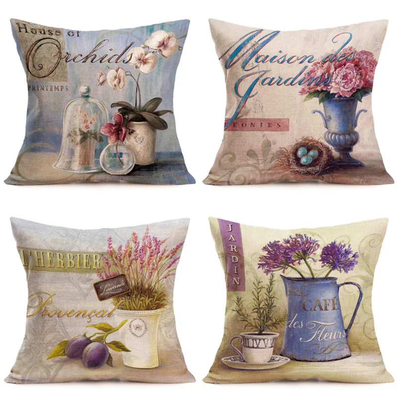 Новинка 2019 европейская наволочка в стиле ретро хлопковая льняная с красивым