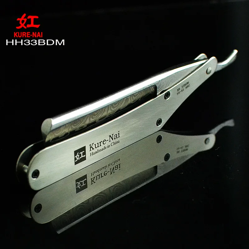 1 х "KURE-NAI" HH33BDM, бритье готовая ручка из нержавеющей стали дамасский узор блэды складной бритвенный станок с одним лезвием