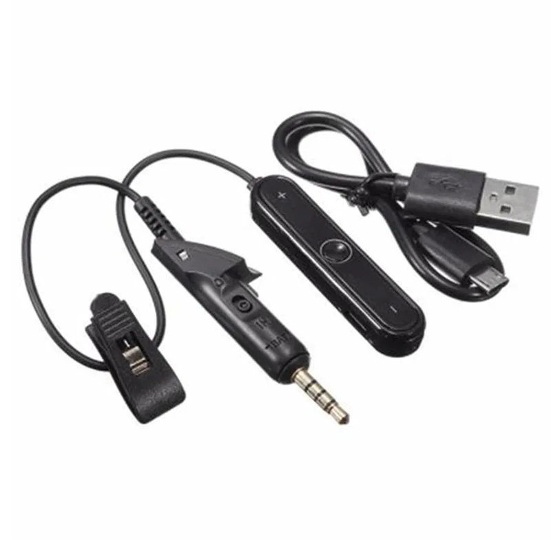 Shelkee 3,5 мм Джек аудио кабель Bluetooth 4,1 Беспроводной адаптер кабель Замена пригодный для бозе QuietComfort2 QC2 QC15 наушников - Цвет: Черный
