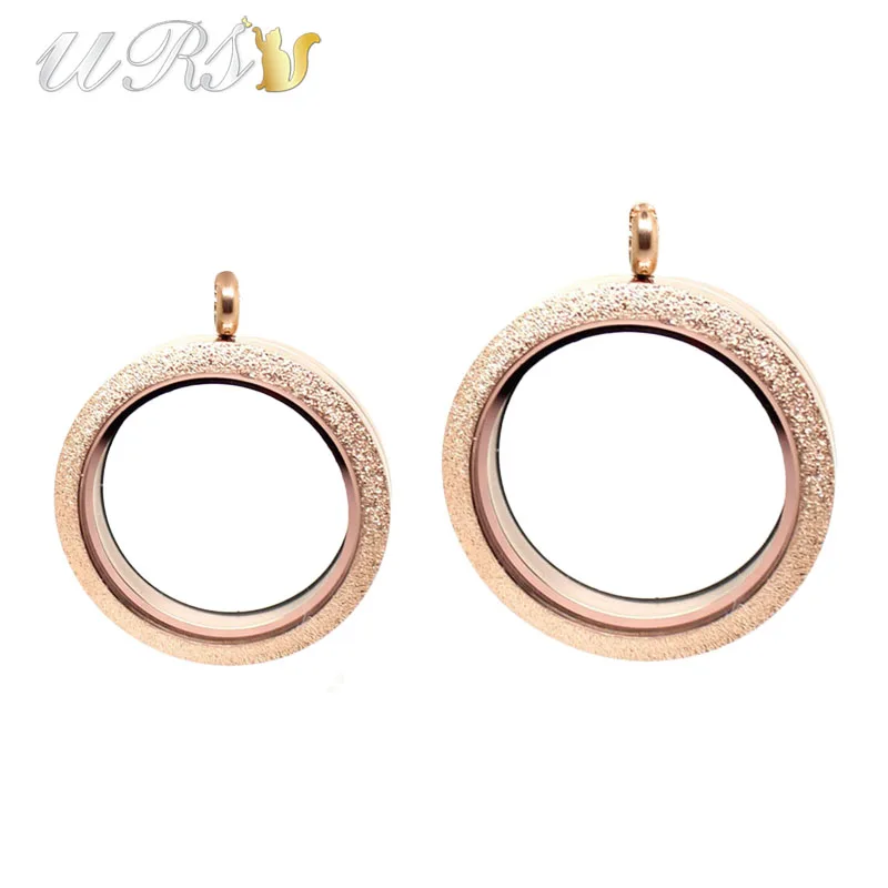 Водонепроницаемый! 25 мм/30 мм винтовой Топ розовое золото 316L нержавеющая сталь Плавающий Шарм медальон с блестками лица (только медальон)