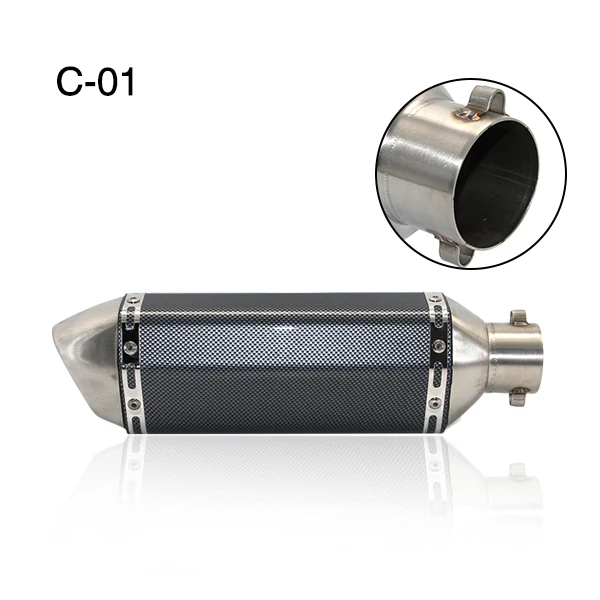 C-01 ZS гонки Akrapovic мотоцикл глушитель трубы щелевые Escape Moto с db killer для GY6 nmax msx125 crf 230 gsr 600 - Цвет: C-01
