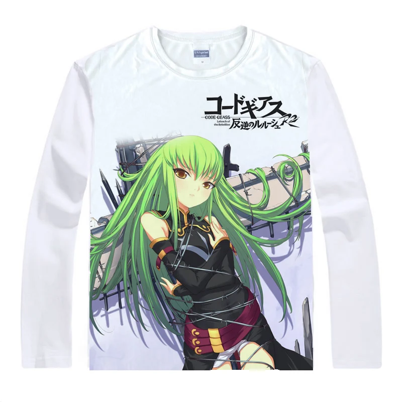 Code Geass Lelouch of the Rebellion футболки Для мужчин в стиле хип хоп с длинным рукавом