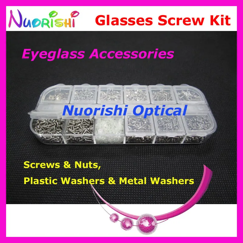 HBS12 12 видов винтов для очков аксессуары шайбы коробка орехов Набор чехлов набор