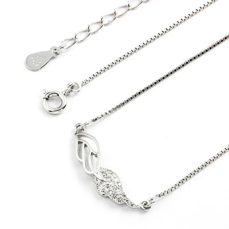 wings zircon necklace woman 100% 925 Sterling silver nacklace Jewellery Clavicle chain pendant charms | Украшения и аксессуары