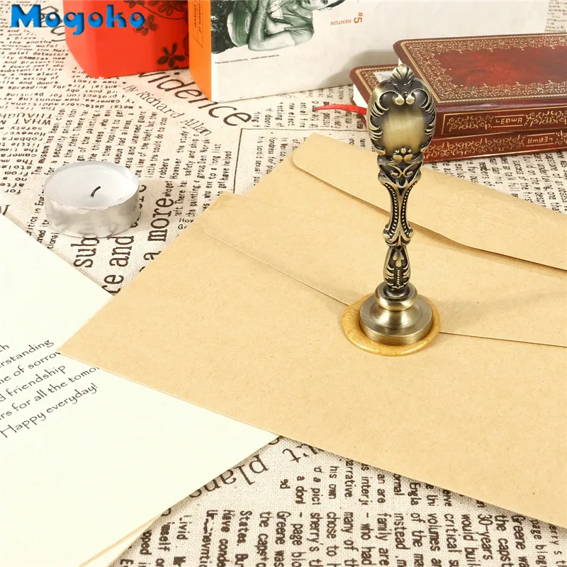 Mogoko воск печать штемпели набор под старину латунная головка ручка Алфавит