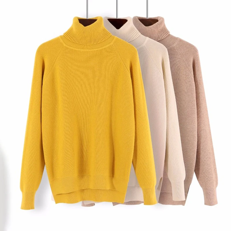Loose Turtleneck Women Autumn Winter Sweater Thick Warm Pullover and Soft Long Sleeves Jumper Femme Pull | Женская одежда