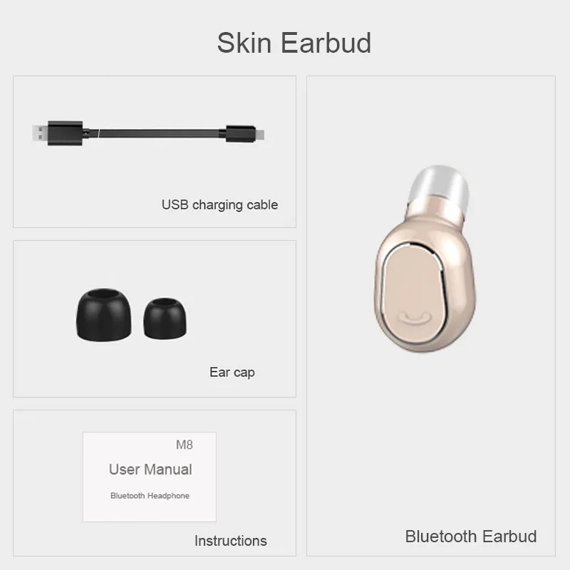 Beige YOU FIRST M8 Беспроводные наушники Bluetooth гарнитура спортивные стерео Bluetooth наушники с микрофоном для мобильного телефона iPhone - Цвет: Beige