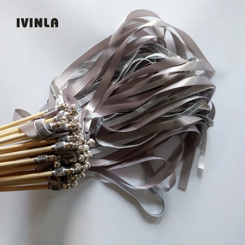 Новинка 50 шт./лот модные свадебные палочки серебряного цвета с блестящими