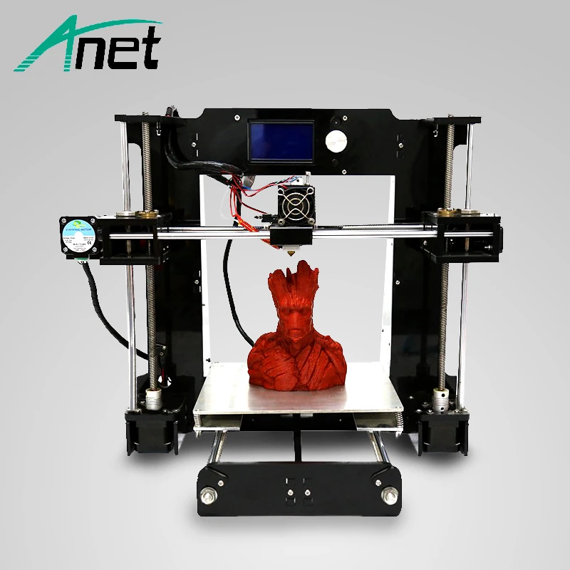 Anet A6 3D принтер черный Prusa i3 Reprap алюминиевый Hotbed sd карта ЖК экран 0 4 мм сопло 1 75