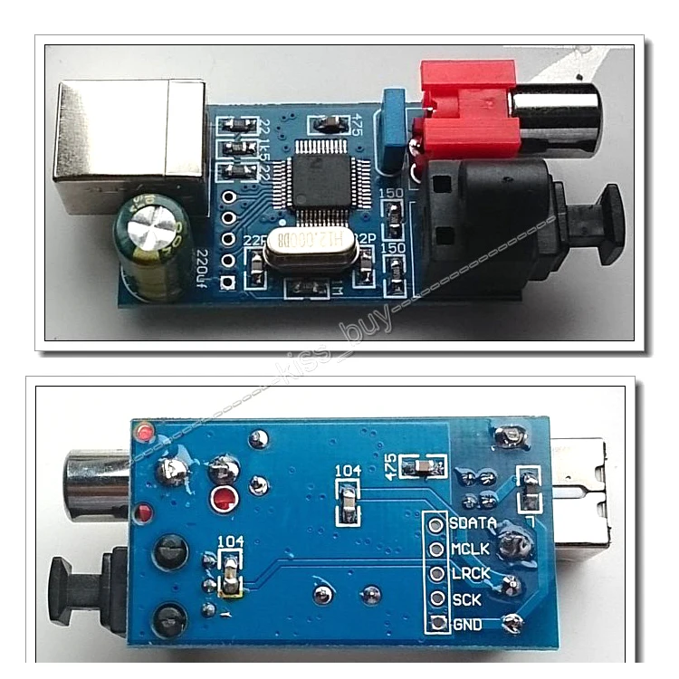 Hi-Fi цифровая звуковая карта USB для коаксиального оптического волокна I2S / DTS выход |