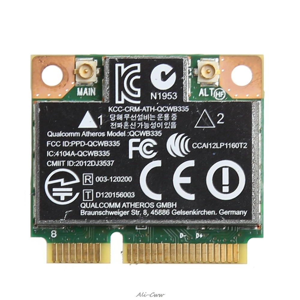WiFi Bluetooth 4,0 Беспроводная мини карта PCI-E для hp Atheros QCWB335 AR9565 SPS 690019-001 733476-001 802.11b/g/n