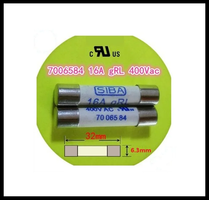 

2pcs/Lot 6.3 x 32mm 16A gRL AC400V SIBA Ceramics Fuse DMI-Fuse 70 065 84