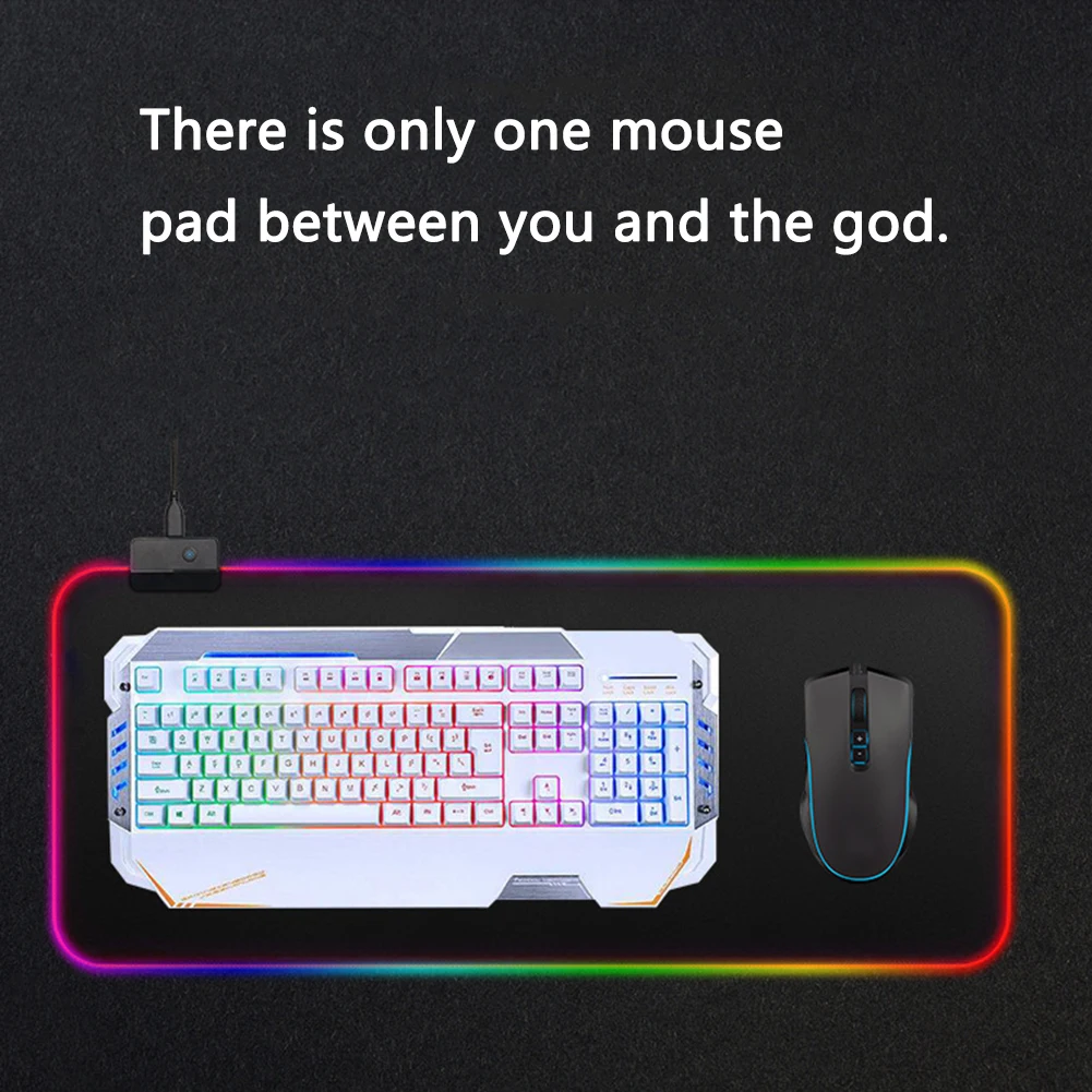 Светящийся игровой коврик для мыши RGB негабаритный светящийся светодиодный с расширенной подсветкой для ПК компьютера ноутбука