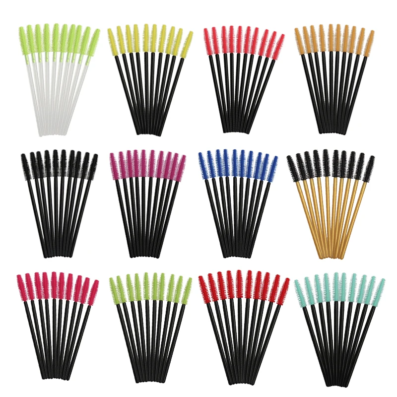 

50Pcs Disporable Cosmetic Makeup Silicone Brushes Eyelash Extension Mascara Wands Applicator Makeup Beauty Tools Brushes